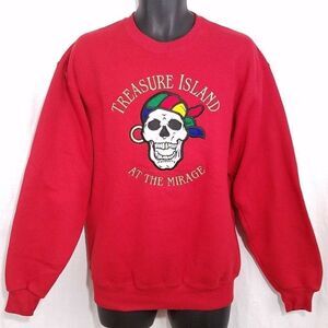 Treasure Island At The Mirage Sweatshirt Vintage 90s Pirate Made In USA Medium